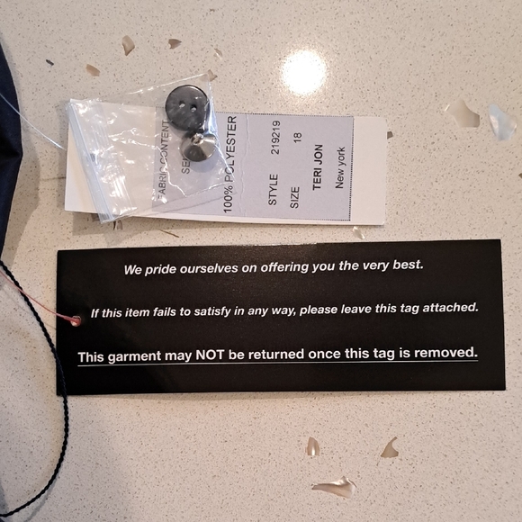 NWT Teri Jon Navy Embroidered Dress - Picture 6 of 16